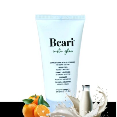 BCARI INSTA GLOW CREAMY FACE WASH | RADIANT SKIN TONE | NOURISH & MOISTURISE | ANTIOXIDENT PROTECTION | REGENERATE & REPAIR SKIN | With JAPANES TECHNOLOGY 75 ML