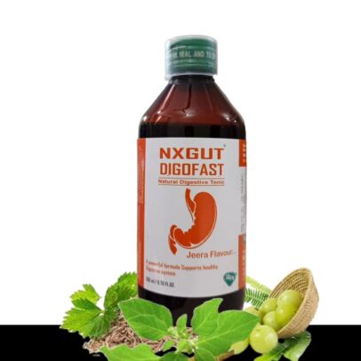 NXGUT DIGOFAST | Natural Digestive Tonic | Improves digestion | Reduce gas and bloating | Relieves acidity and heartburn  | Supports regular bowel movements |Ayurvedic tonic with Jeera, Haritki, Ajwain, Pudina, Saunf