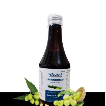 Bcari Glow Enhancer Syrup |Blood Purifier | Helps in Pimple free Glowing Skin| Detoxifies the Skin| Antioxidant Protection | Skin Radiance and Firmness | Fortified with Giloe & Manjishtha