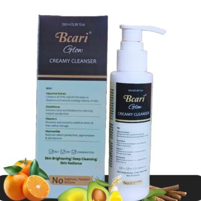 Bcari glow  Skin Brightening Face Wash with Liquorice Extract, Glutathione, Vitamin C & E, Glycolic acid and Kojic Acid | Daily Gentle Face Cleanser For Tan, Pigmentation, Uneven Tone