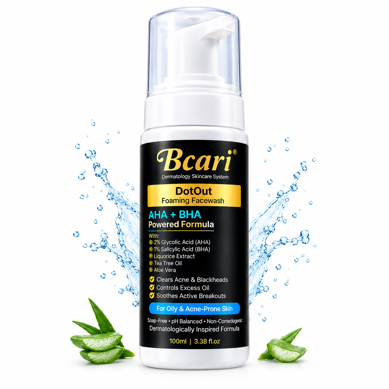 Bcari DotOut Foaming Face Wash | Clears Acne & Blackheads with AHA-BHA | 100ml
