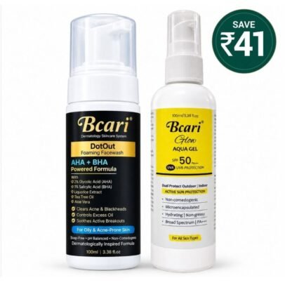 Bcari DotOut Face Wash + Aqua Gel Sunscreen Combo | Complete Daily Skincare