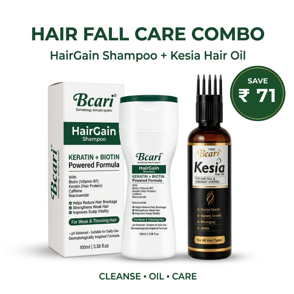 BCARI Hair Fall Care Combo | HairGain Shampoo + Kesia Hair Oil